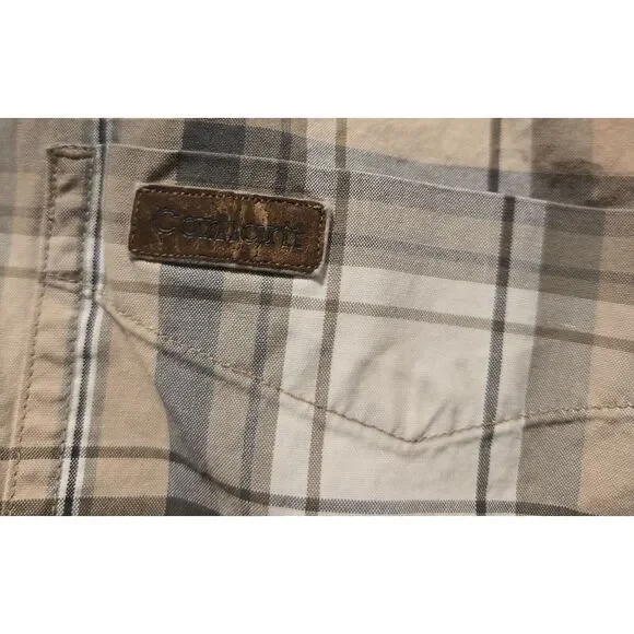 Carhartt men's XL Button Down Shirt Plaid Button Up Short Sleeve 100% Cotton - Picture 4 of 6